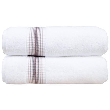 Arkwright Home Aston & Arden Turkish Striped Bath Towel 30x60 Rose (2pk) BT-STT-3060-18-RSE